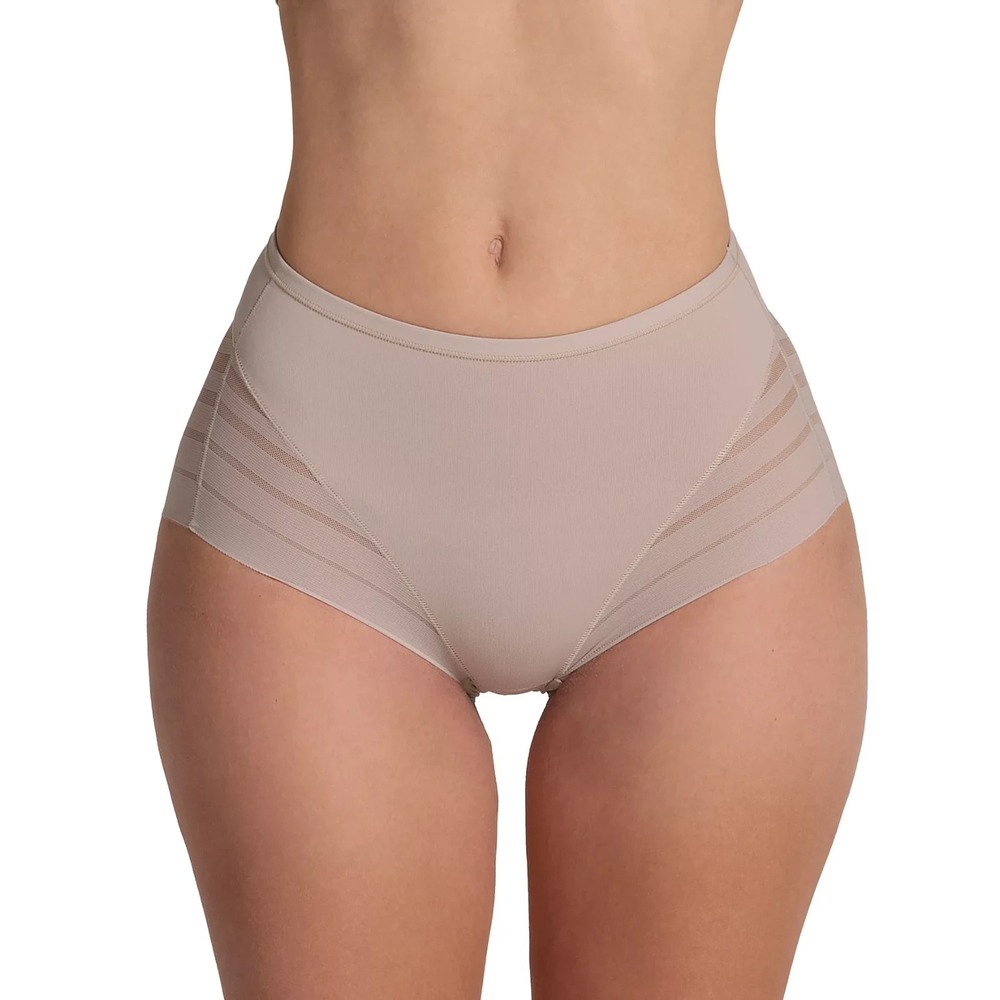 Leonisa Women's Lace Stripe Undetectable Classic Shaper Panty 012903 Large Nude